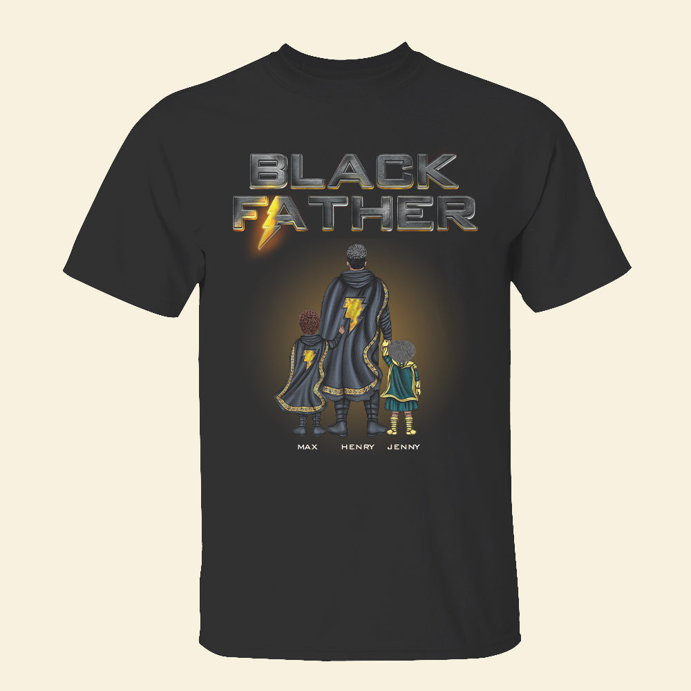 Black Father Personalized Shirt, Gift For Family - Shirts - GoDuckee