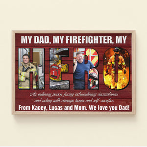 Personalized Firefighter Wall Art My Dad My Hero - Poster & Canvas - GoDuckee