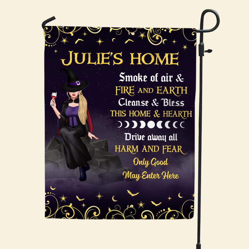 Drive Away All Harm & Fear, Only Good May Enter Here, Personalized Witch Garden Flag, Halloween Gift - Flag - GoDuckee