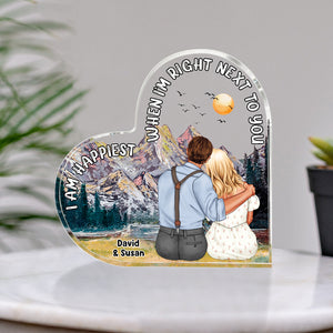 I Am Happiest When I'm Right Next To You Personalized Couple Plaque, Gift For Couple - Decorative Plaques - GoDuckee
