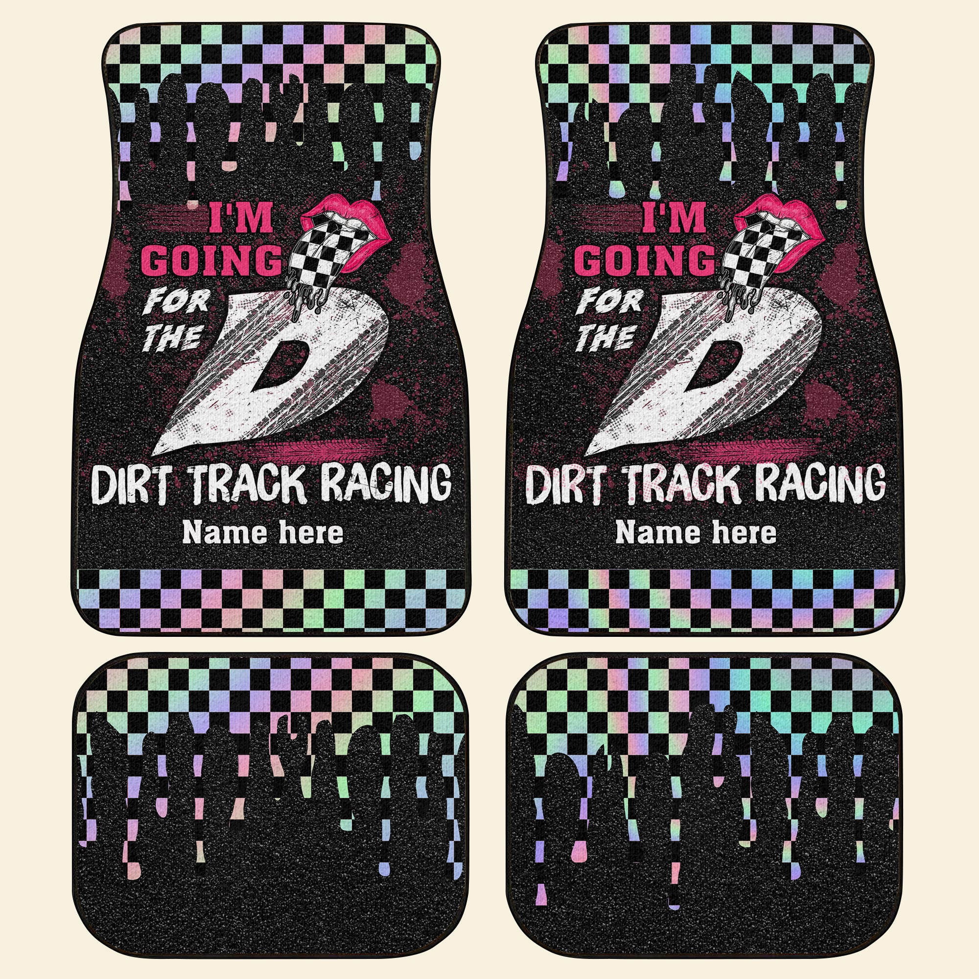 Personalized Dirt Track Racing Girl Car Mats - I'm Going For The Dirt Track Racing - Doormat - GoDuckee