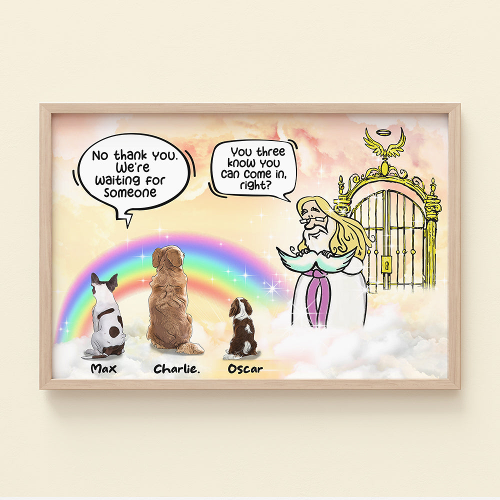 No Thank You I'm Waiting For Someone, Personalized Heaven Dog Poster & Canvas, Gift For Dog Lovers - Poster & Canvas - GoDuckee