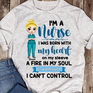 Nurse I Am A Nurse I Was Born With My Heart Personalized Shirts - Shirts - GoDuckee