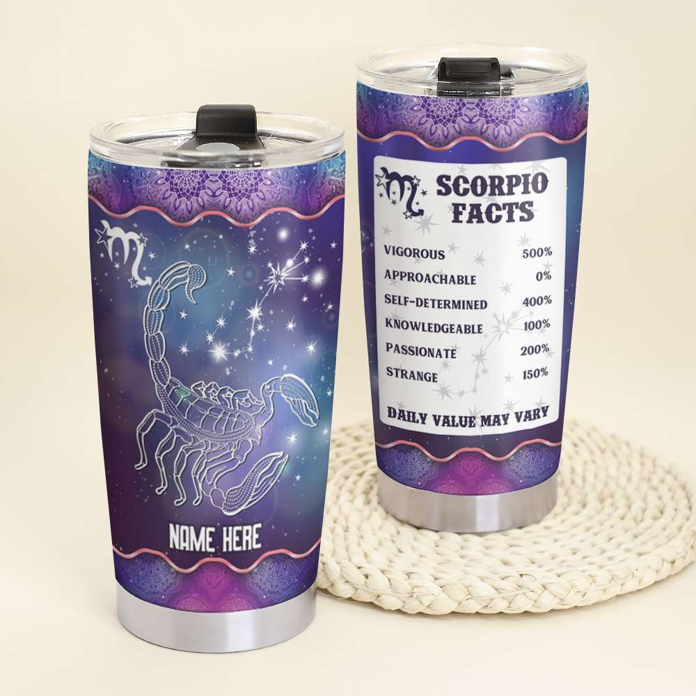 Horoscope Zodiac Scorpio Facts - Personalized Tumbler Cup - Scorpio Gifts - Scorpio Horoscope - Tumbler Cup - GoDuckee