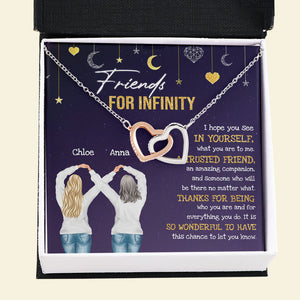 Friends For Infinity - Personalized Message Card Jewelry Necklace - Jewelry - GoDuckee