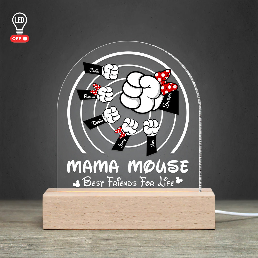 Mother's Day Personalized Led Light Wooden Base 01NAHN240323 - Led Night Light - GoDuckee