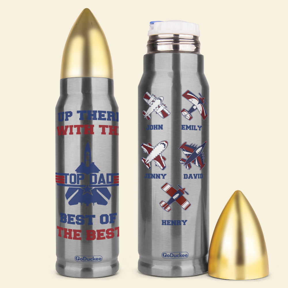 Pilot Bullet Tumbler - Custom Plane - Top Dad, Best Of The Best - Water Bottles - GoDuckee