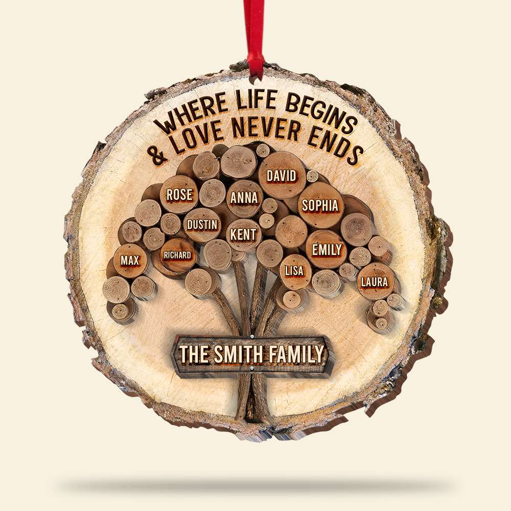 Family Tree Of Life Personalized Wood Ornaments