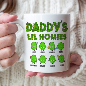 Daddy's Lil Homies Personalized Weed Mug Gift For Dad - Coffee Mug - GoDuckee