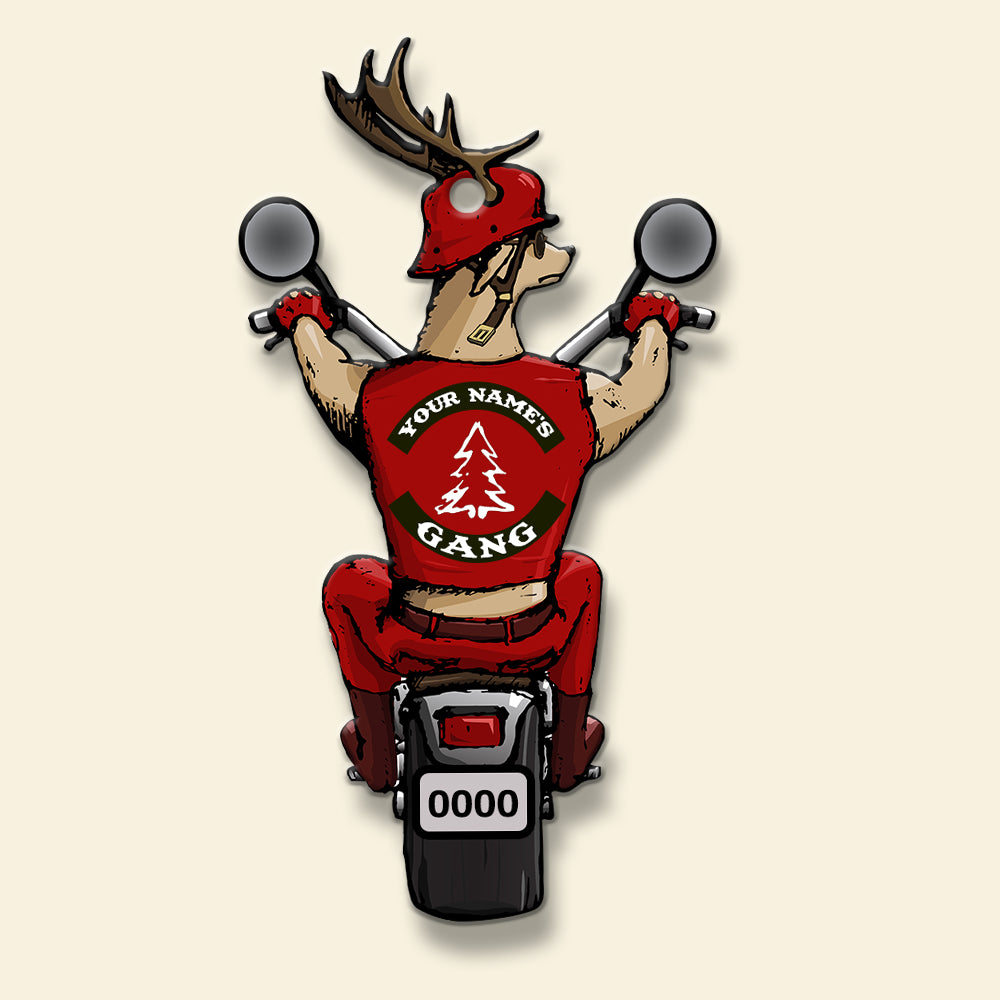 Biker Driving Deer - Personalized Christmas Ornament - Gift for Bikers - Back Deer Driving - Ornament - GoDuckee