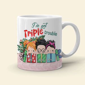 Grandkids Little Trouble, Personalized White Mug, Gift From Little Troublemakers - Coffee Mug - GoDuckee