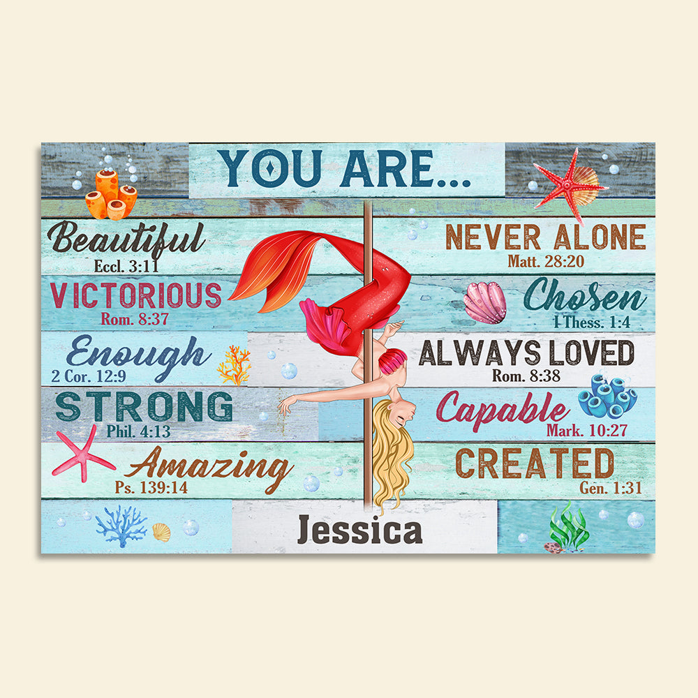 Personalized Pole Dance Mermaid Girl Poster - You Are Beautiful, Strong... - Poster & Canvas - GoDuckee