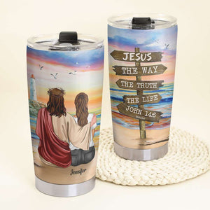 Jesus The Way The Truth The Life - Personalized Tumbler Cup - Tumbler Cup - GoDuckee