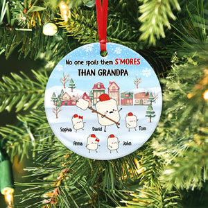 No One Spoils S'mores Than Grandpa Personalized Grandpa Ornament, Christmas Gift For Family - Ornament - GoDuckee