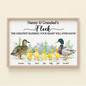 Flock The Greatest Blessing, Gift For Family, Personalized Poster, Duck Family Poster - Poster & Canvas - GoDuckee