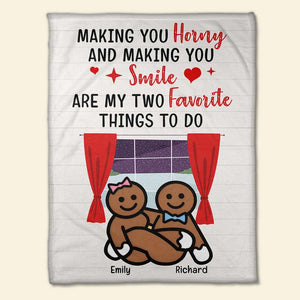 Making you horny Funny Naughty Couple Personalized Blanket - Blanket - GoDuckee