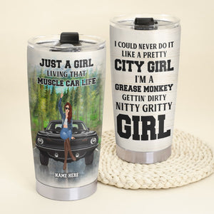 Personalized Muscle Car Tumbler - Just A Girl Living That Muscle Car Life - Tumbler Cup - GoDuckee