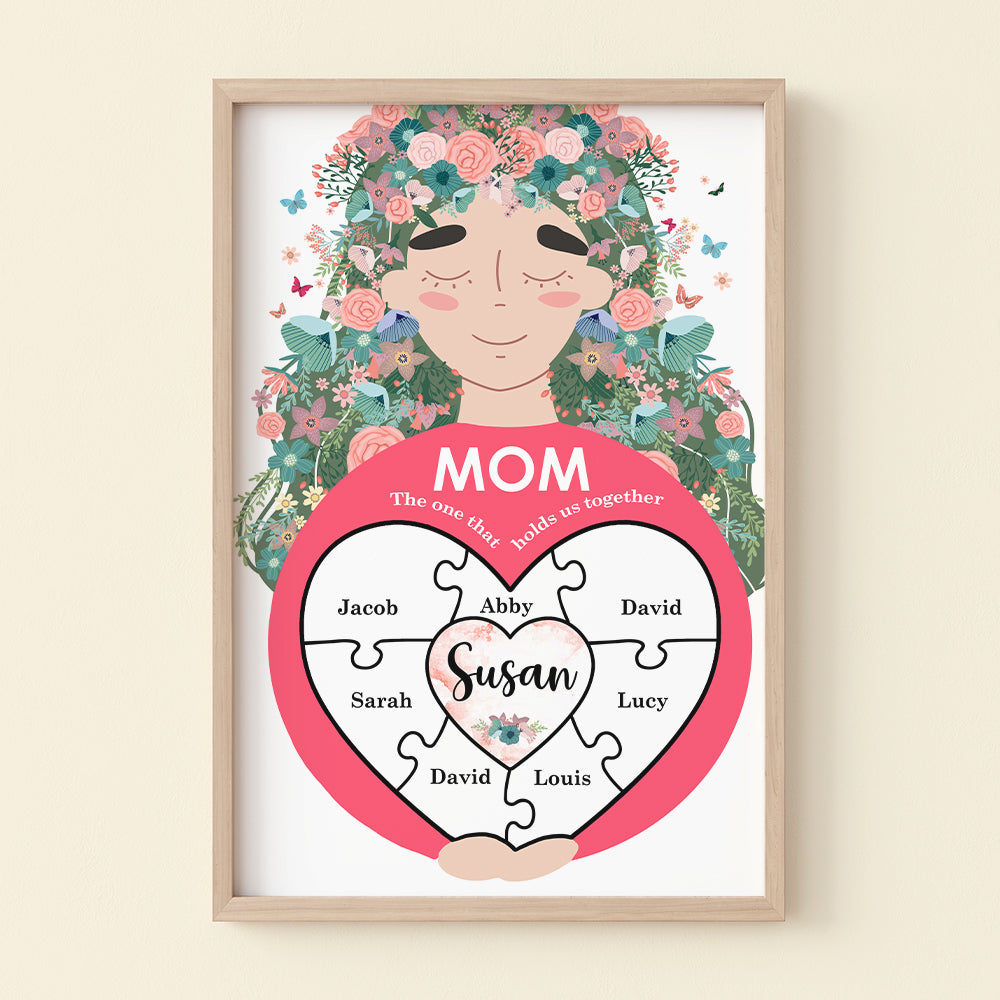 Personalized Mother's Day Canvas Print - Mom The One That Holds Us Together MOM2104 - Poster & Canvas - GoDuckee
