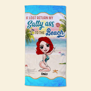 If Lost Return Our Salty Ass To The Beach - Personalized Beach Towel - Beach Towel - GoDuckee