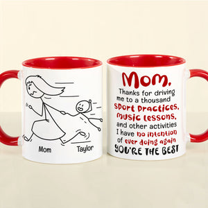 Mom You're The Best, Personalized Coffee Mug, Running With Mom Coffee Mug, Mother's Day Gift, Birthday Gift For Mom - Coffee Mug - GoDuckee