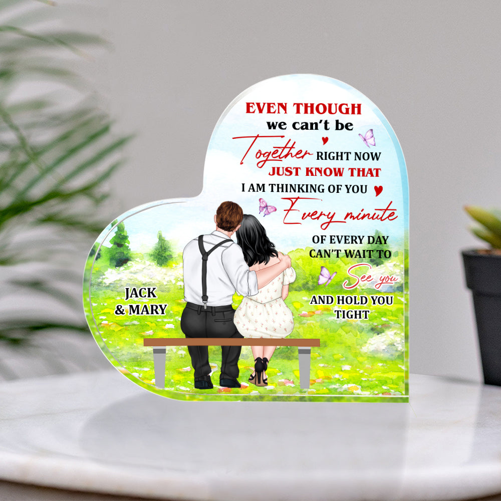 I Am Thinking Of You Every Minute Of Every Day Personalized Couple Plaque, Gift For Couple - Decorative Plaques - GoDuckee