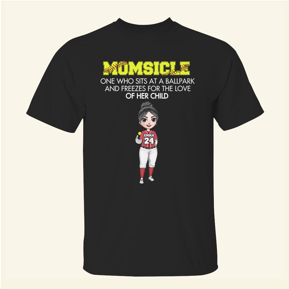 Momsicle Definition - Personalized Shirts - Gift For Mom - Female Softball Front View - Shirts - GoDuckee