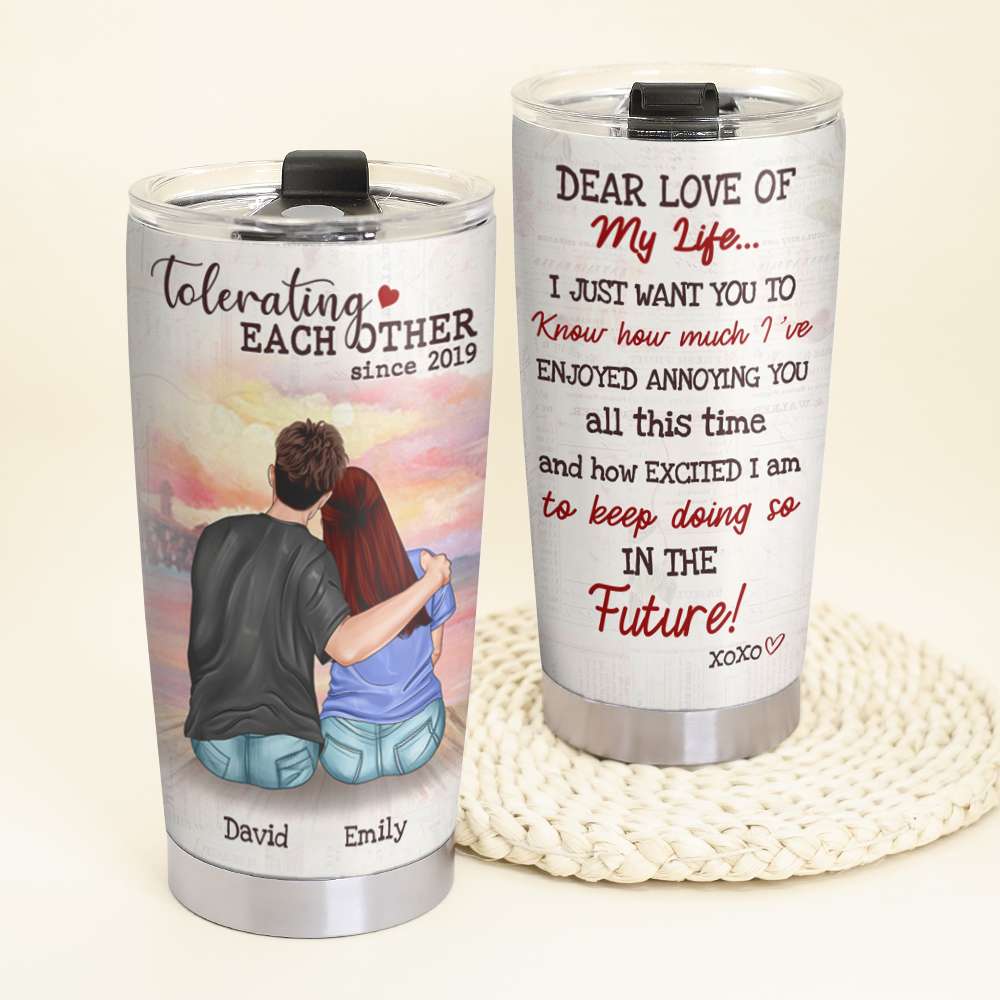 Dear Love Of My Life - Personalized Couple Tumbler Cup - Tumbler Cup - GoDuckee