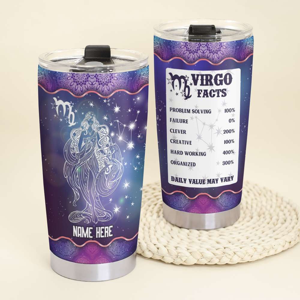 Horoscope Zodiac Virgo Facts - Personalized Tumbler Cup - Gifts for Virgos - Virgo Signs - Tumbler Cup - GoDuckee
