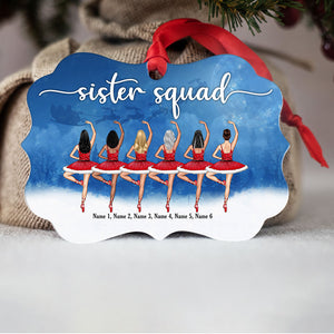 Ballet Sister Squad - Personalized Sister Friend Benelux Ornament - Best Gift For Soul Sisters - Back Ballet Dancers - Ornament - GoDuckee