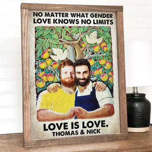 Love Has No Gender - Custom Photo LGBT Couple Canvas Print - Romantic Home Decor For LGBT Couples - Poster & Canvas - GoDuckee