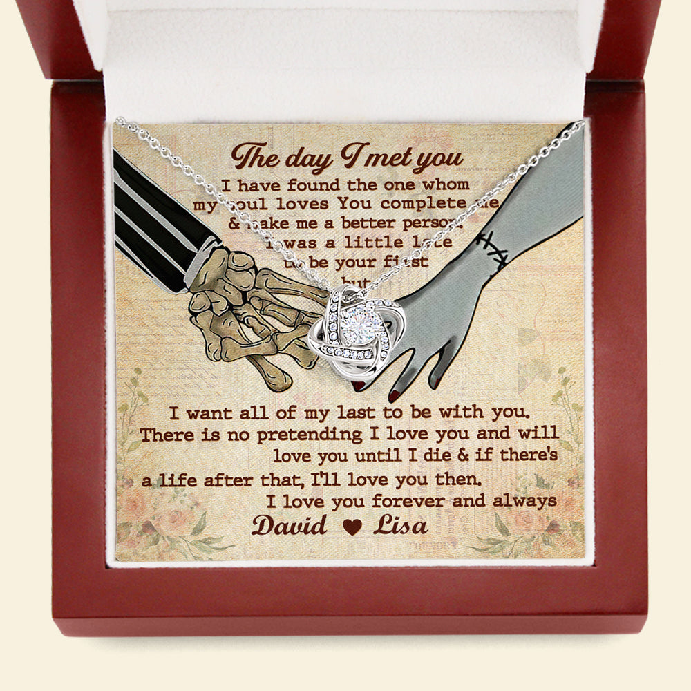 Couple I Have Found The One - Personalized Love Knot Necklace - Jewelry - GoDuckee