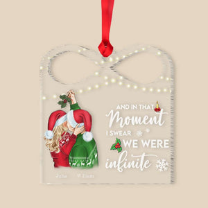 And In That Moment I Swear We Were Infinite, Personalized Acrylic Shape Ornament Christmas Gift For Couples - Ornament - GoDuckee