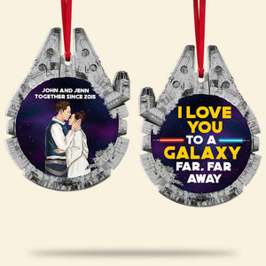 Couple Love You To The Galaxy Far Far Away, Personalized Acrylic Ornament - Ornament - GoDuckee