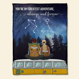 Personalized Camping Zodiac Couple Blanket - You're My Greatest Adventure - Blanket - GoDuckee