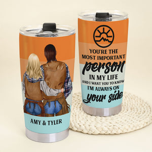 Personalized Cowboy Couple Tumbler - You Are the Most Important Person in My Life - Tumbler Cup - GoDuckee