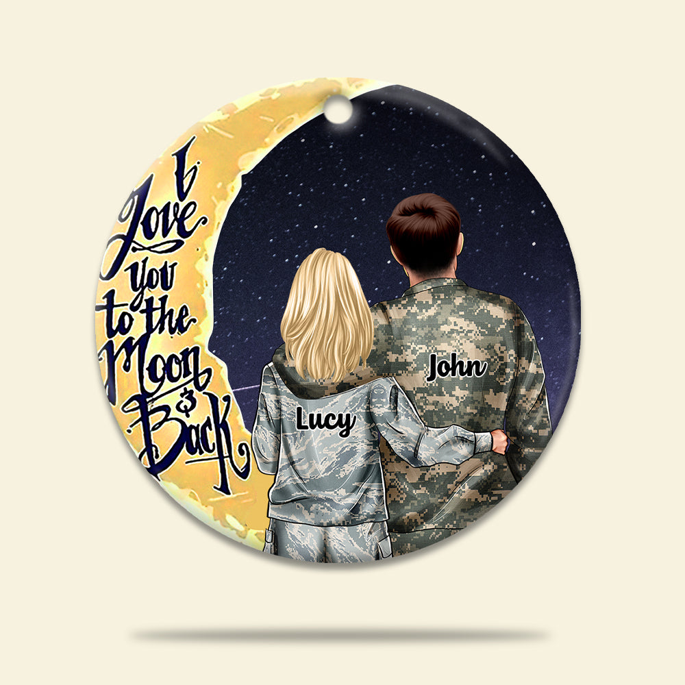 Veteran I Love You - Personalized Christmas Ornament - Gift for Couple - Couple Shoulder to Shoulder - Ornament - GoDuckee
