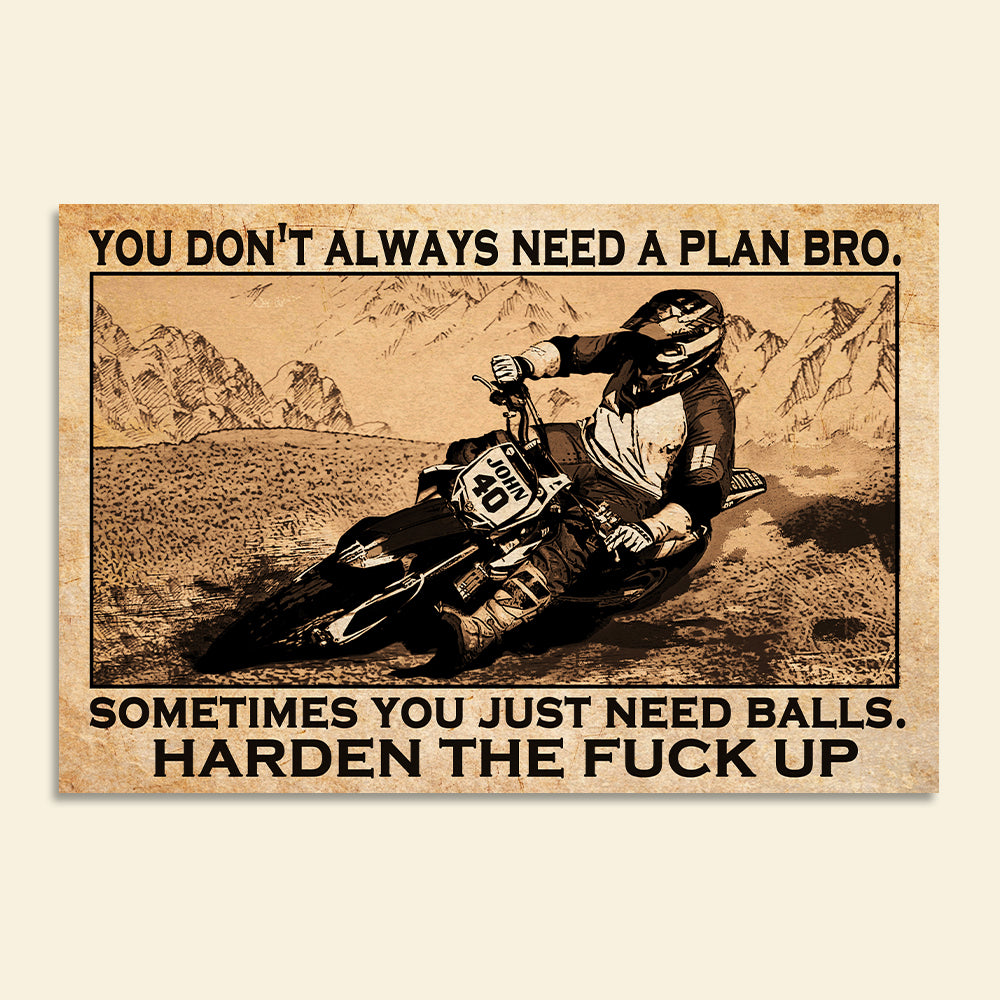 Personalized Motocross Poster - You Don't Always Need A Plan Bro - Vintage - Poster & Canvas - GoDuckee