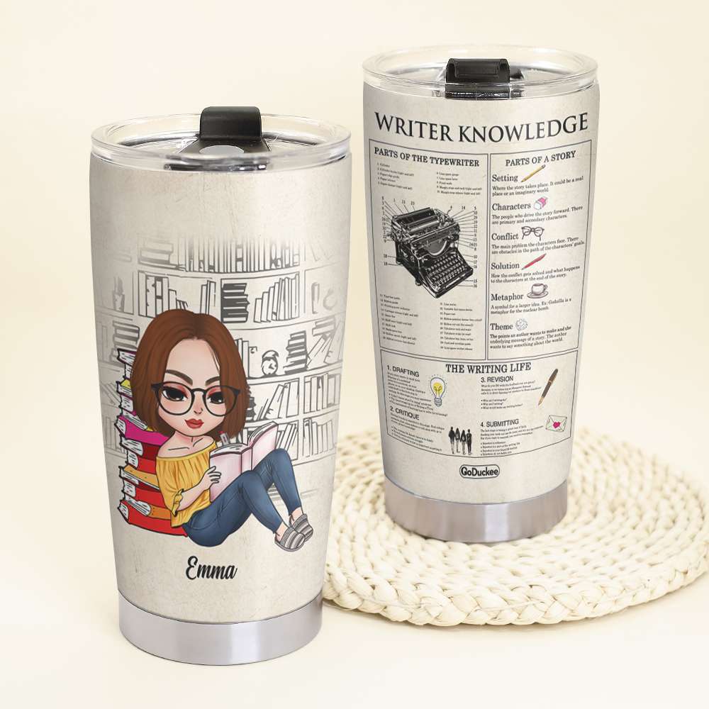 Writer Knowledge - Personalized Tumbler Cup - Gift For Book Lovers - Tumbler Cup - GoDuckee