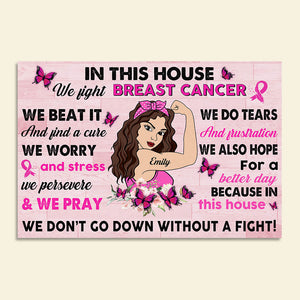 Personalized Gift Ideas For Strong Women Breast Cancer Awareness Month, We Don't Go Down Without A Fight - Custom Poster - Poster & Canvas - GoDuckee