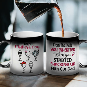 Happy Mother's Day From The Kids You Inherited, Personalized Magic Mug, Gift For Mom, Mother's Day Gift, Mom's Little Sperms - Magic Mug - GoDuckee