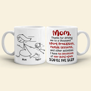 Mom You're The Best, Personalized Coffee Mug, Running With Mom Coffee Mug, Mother's Day Gift, Birthday Gift For Mom - Coffee Mug - GoDuckee