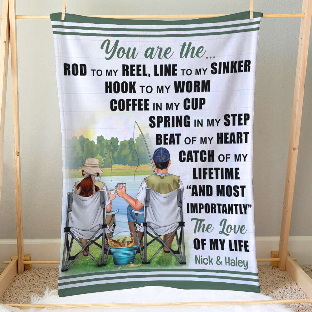 Fishing Couple You Are The Rod To My Reel, Personalized Blanket - Blanket - GoDuckee