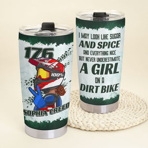 Personalized Motocross Girl Tumbler Cup - I May Look Like Sugar and Spice - Tumbler Cup - GoDuckee