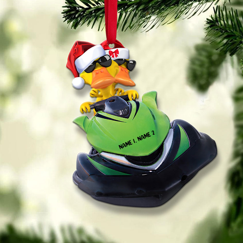 Jet Ski Yellow Ducks - Personalized Christmas Ornament - Gift for Skiers - Ornament - GoDuckee