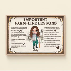 Important Farm-Life Lessons - Personalized Canvas Print - Poster & Canvas - GoDuckee