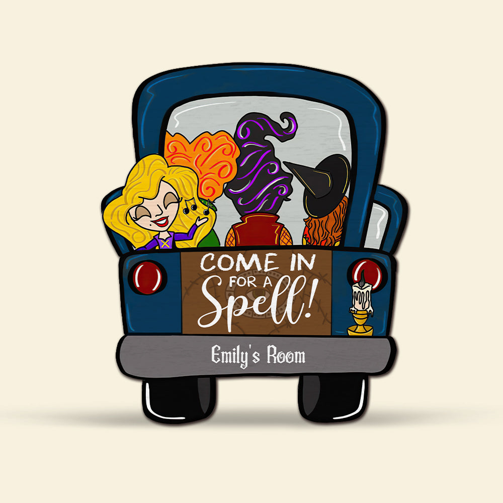 Come In For A Spell, Personalized Witch Wood Sign, Halloween Gift - Wood Sign - GoDuckee