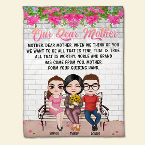 Anniversary Mother's Day, Mother & Children Personalized Blanket - Blanket - GoDuckee