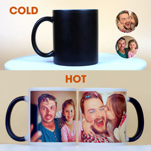 Funny Dad and Daughter Custom Photo Magic Mug Gift For Family - Magic Mug - GoDuckee