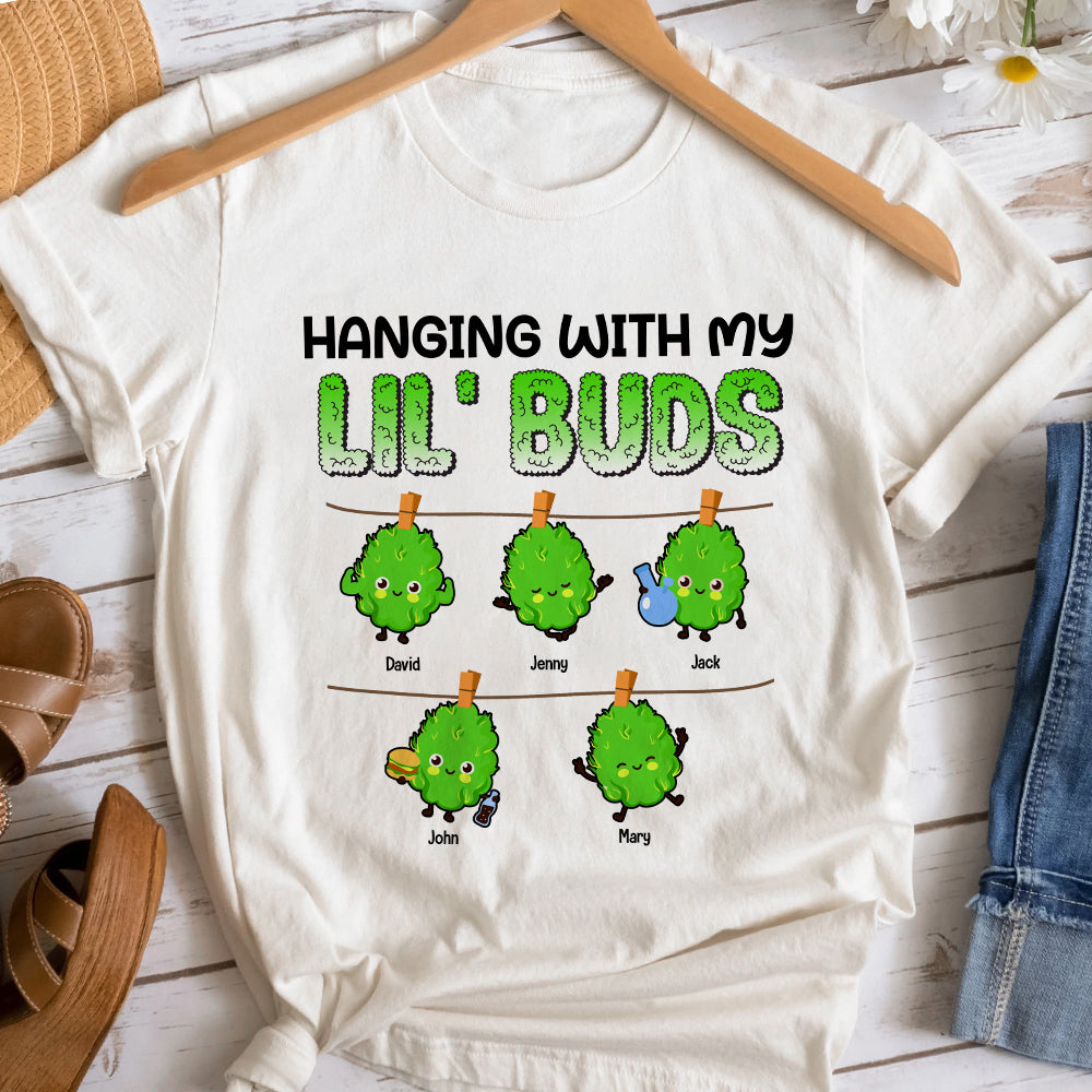 Hanging With My Lil' Buds, Personalized Shirt, Gift For Dad, Father's Day Gift, Dad's Little Buds - Shirts - GoDuckee