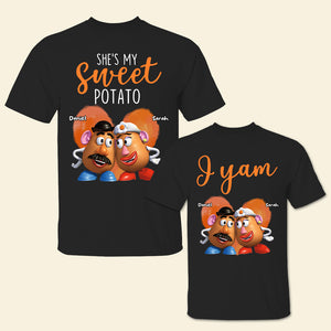 She's My Sweet Potato, Personalized Cartoon Character Couple Shirt, Gift For Couple - Shirts - GoDuckee